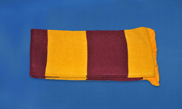Claret and Amber Bar Scarf